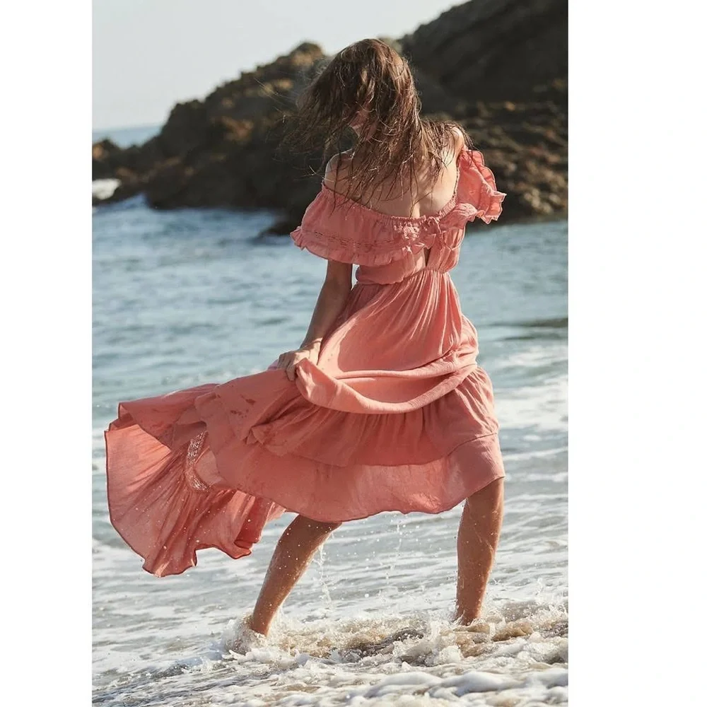Free people Moonlight Ocean Maxi in Burnt Coral - Picture 6 of 6